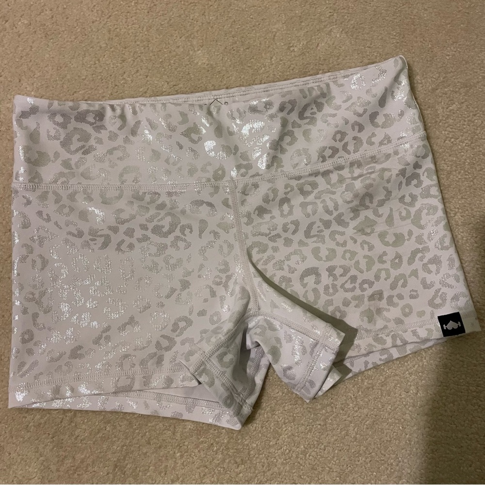 WODBOTTOM silver shine leopard shorties-medium NWOT